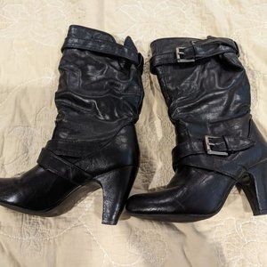 Black Boots - Three Inch Heels - Size 7